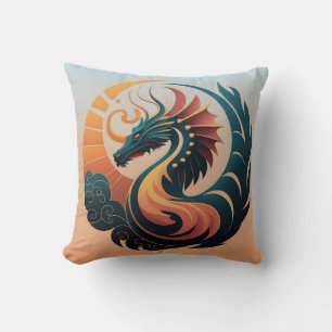 Coussin Radiance mystique : Emblème du dragon de Sunburst