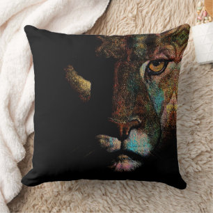 Coussin Radiant Darkness - Élégance Lionne Effrayante