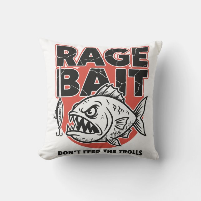 Coussin Rage Bait, Don’t Feed The Trolls (Recto)