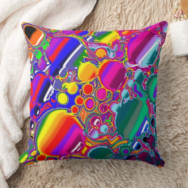 Coussin Rainbow Blast Art Abstrait (Couverture)