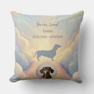 Coussin Rainbow Bridge Dachshund Memorial Pillow Custom