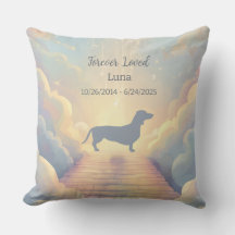 Rainbow Bridge Dachshund Memorial Pillow Custom