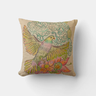 Coussin Rainbow dove and florals