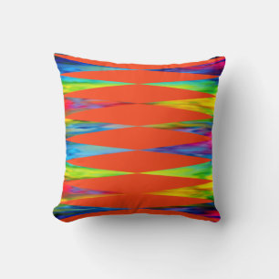 Coussin [Rainbow Fiesta] Arlequin Géométrique Orange Incan