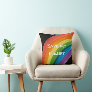 Coussin RAINBOW Sauvegarder ma planète (personnalisable)
