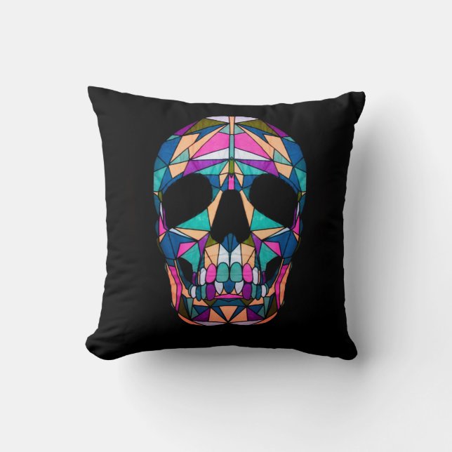 Coussin Rainbow Skull Pillow (Recto)