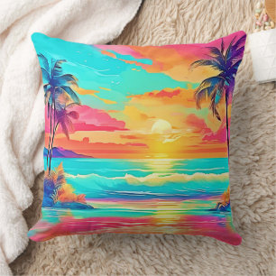 Coussin Rainbow Sunset Beach