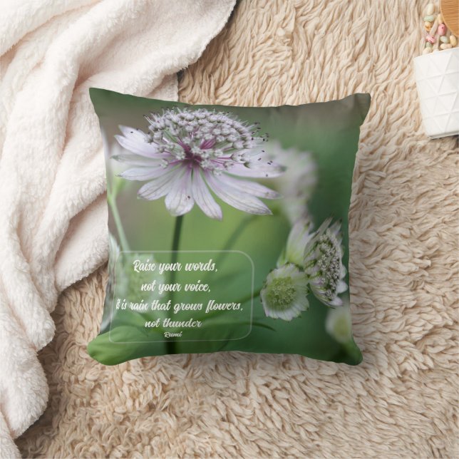 Coussin Raise Your Words Rumi Inspirational Quote  (Couverture)