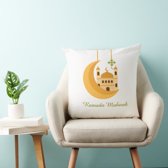Coussin Ramadan Eid Mosque & Moon Accent Pillow (Chaise)