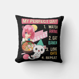 Coussin Ramen Cat Kawaii Anime Japonaise Food Girls Offici