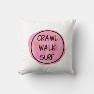 Coussin Ramper Marcher Surfer avec motif rose
