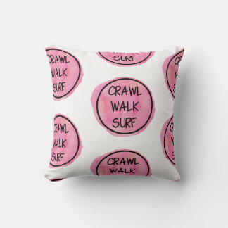 Coussin Ramper Marcher Surfer avec motif rose