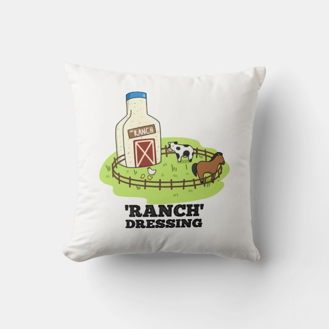 Coussin Ranch Dressing Funky Food Pun (Recto)