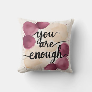 Coussin Rappel doux : ‘Vous en avez assez’ dans Mauve & Cr