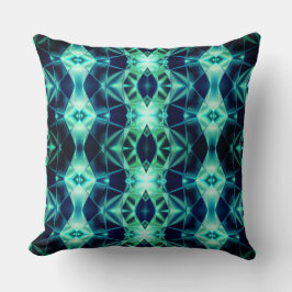 Coussin Rapport acrylique bleu-vert, formes de miroir néon