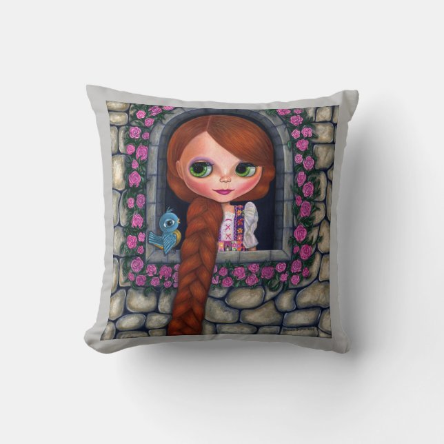 Coussin Rapunzel Big Eyes Girl (Recto)