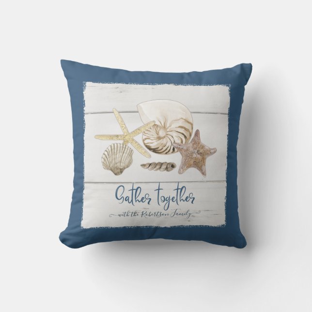 Coussin Rassembler Nom De Famille Beach Sea Shells (Recto)