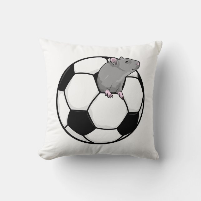 Coussin Rat avec balle de football (Recto)