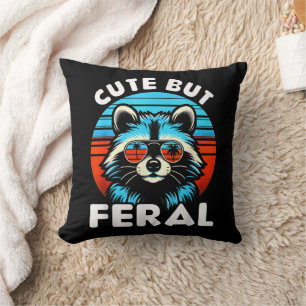 Coussin Raton laveur coloré avec des lunettes de soleil Ra