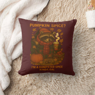 Coussin Raton laveur d'automne latte épicé à la citrouille