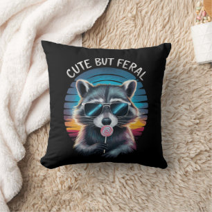 Coussin Raton laveur drôle mais sauvage et mignon