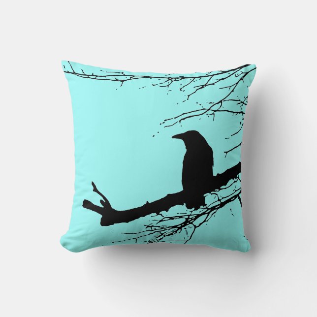 Coussin Raven sur l'arbre par la cuisinière d'Alexandra (Recto)