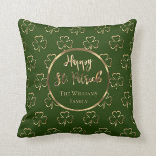 Coussin Ravie St. Patrick Shamrocks Green Clovers irlandai