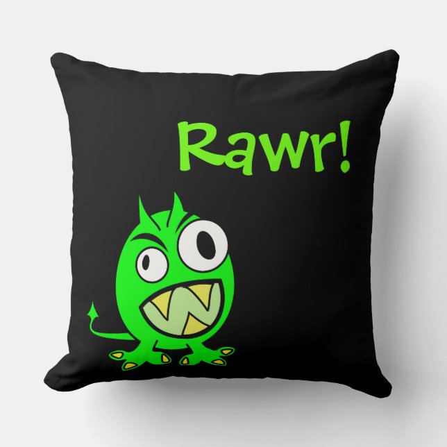 Coussin Rawr Little Green Devil (Recto)