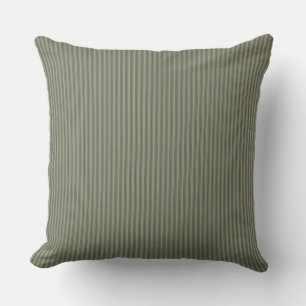 Coussin rayé à petits carreaux vert olive
