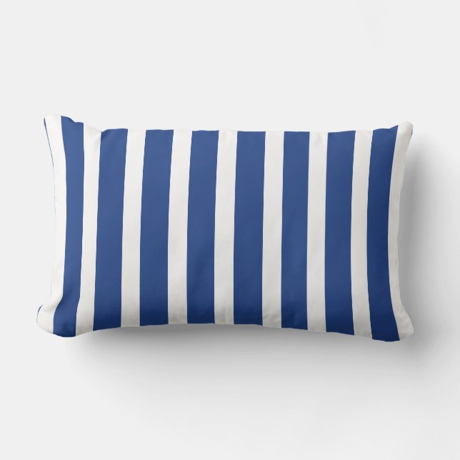 Coussin rayé bleu et blanc (Recto)