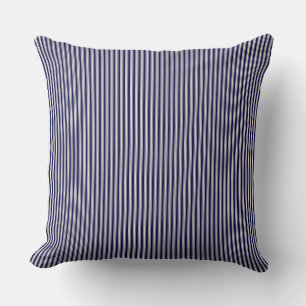 Coussin rayé bleu marine