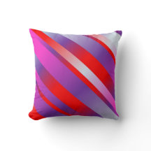 Coussin rayé diagonal audacieux brillant d'accent