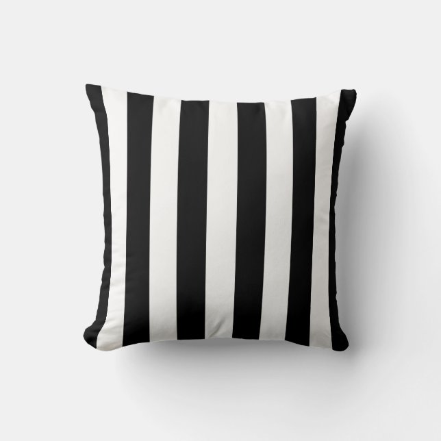 Coussin rayé noir et blanc (Recto)