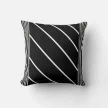 Coussin rayé noir et blanc - Chic en rayures