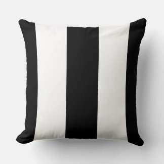 Coussin rayé noir et blanc moderne