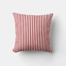 Coussin rayé rouge et blanc