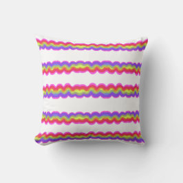 Coussin Rayon de squiggle arc-en-ciel