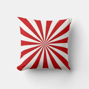 Coussin Rayons d'art de bruit : Rouge et blanc