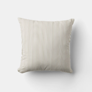 Coussin Rayure à carreaux beige et blanc