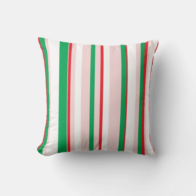 Coussin Rayure de menthe poivrée de vacances (Recto)