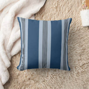 Coussin Rayure Élégante Cabane Style Bleu Clair Bleu