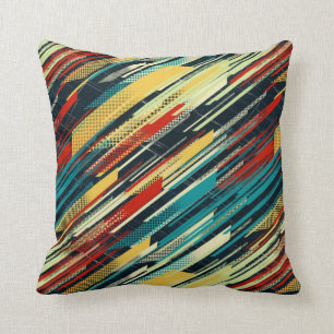 Coussin rayure géométrique moderne du chandail 80s