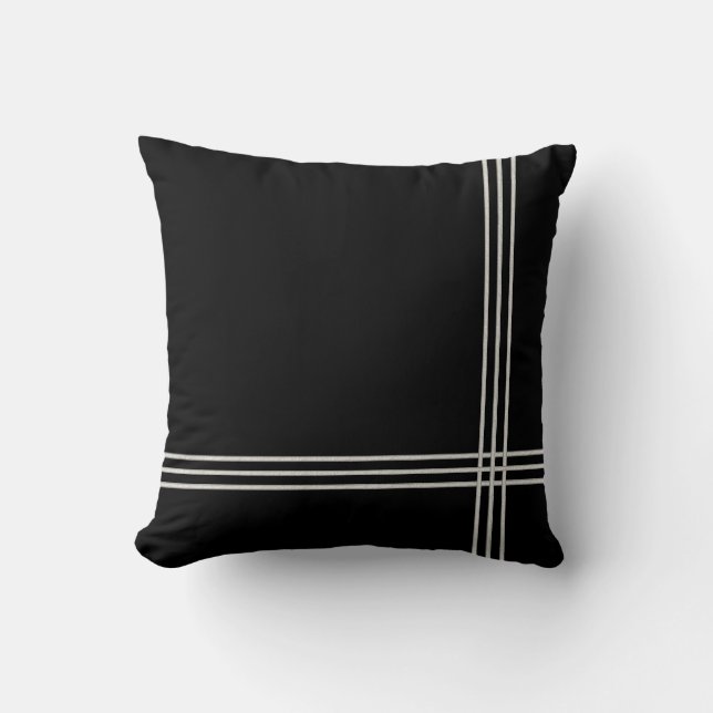 Coussin Rayure noire de blanc de Deco (Recto)