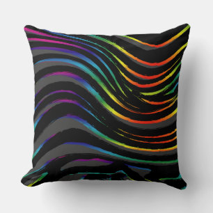 Coussin Rayures arc-en-ciel