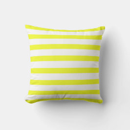 Coussin Rayures blanches jaunes lumineuses