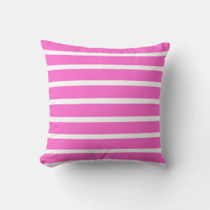 Coussin Rayures blanches motif rose