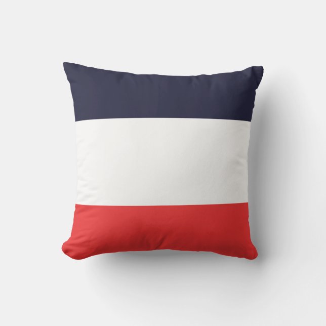 Coussin Rayures Bleu Blanc & Rouge Rayé (Recto)
