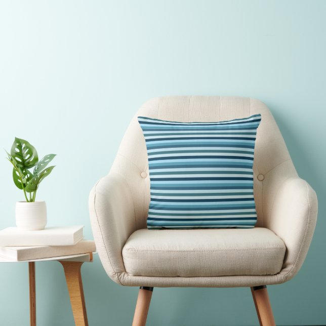 Coussin Rayures bleues  (Chaise)