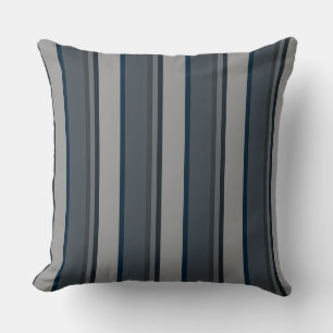 Coussin Rayures bleues et grises