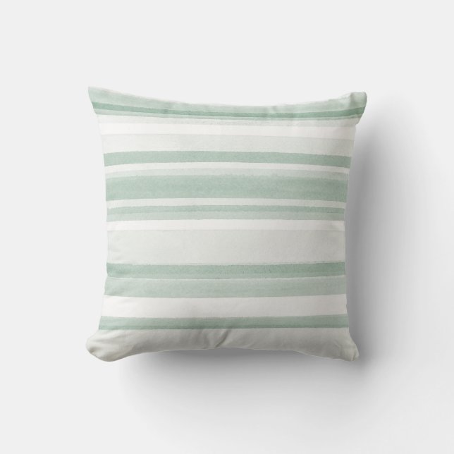 Coussin Rayures d'aquarelle de taille douce (Recto)